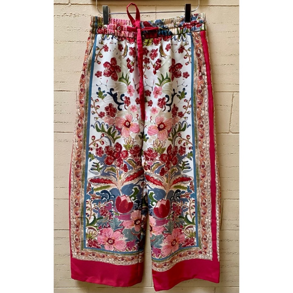 Zara Floral Pajama-Style Pants